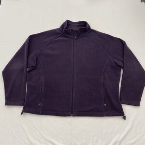 Columbia Fleece Jacket Full Zip Womens 2X Purple Pockets Outdoor